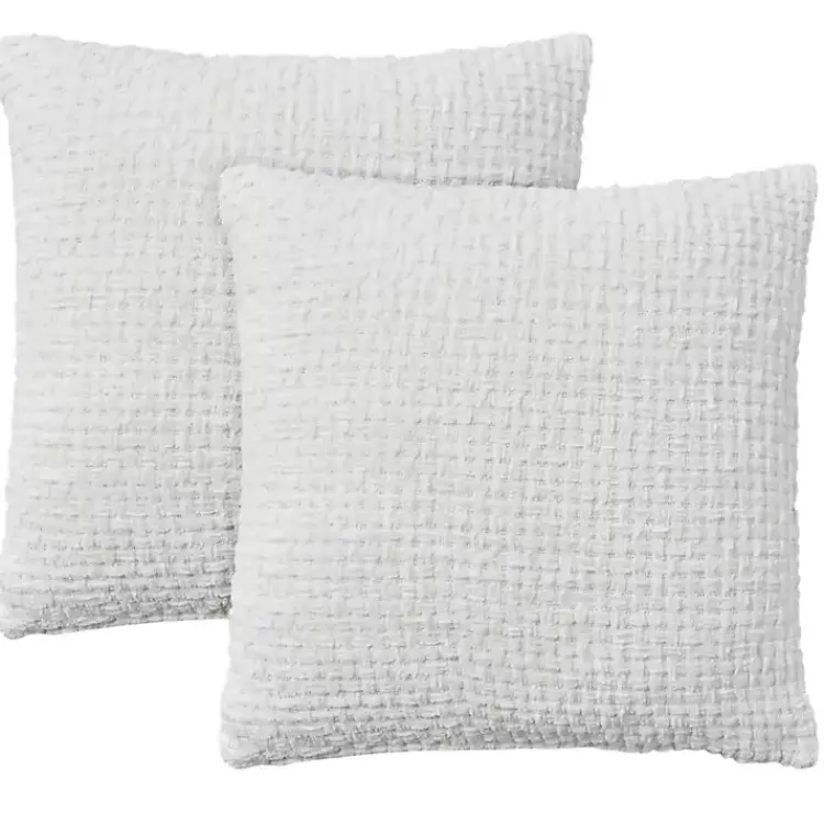 Pillows>Kirklands Home Waffle Knit Chenille Throw Pillows, Set of 2 White