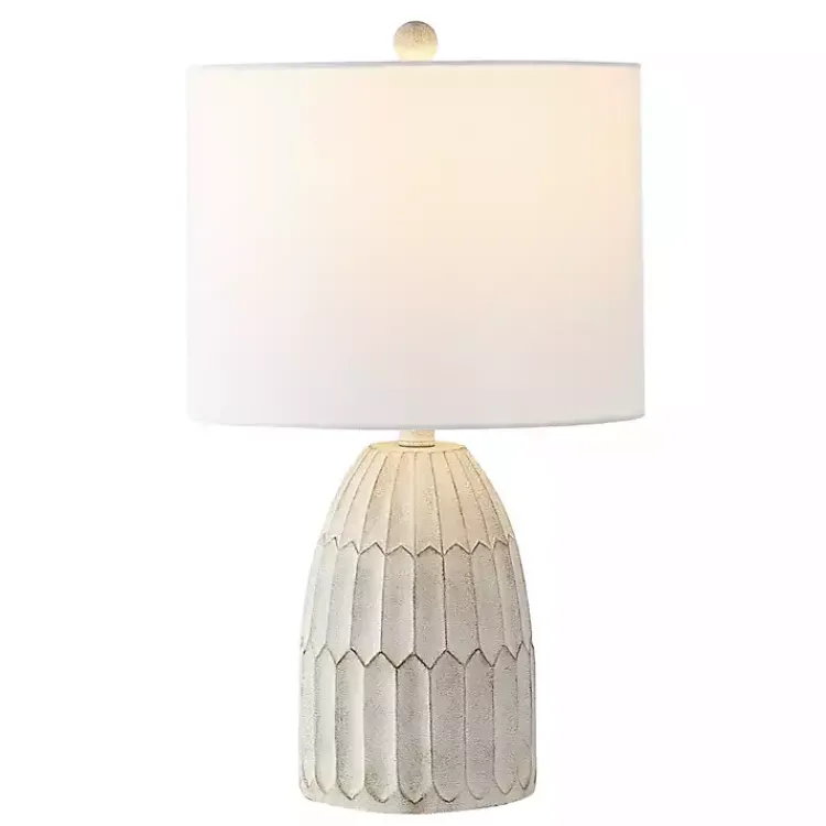 Kirklands Home Weathered Geometric Table Lamp White Sale