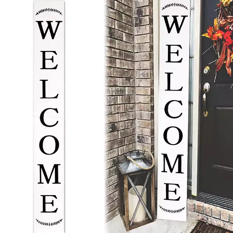 Kirklands Home Welcome Laurel Porch Board White Discount