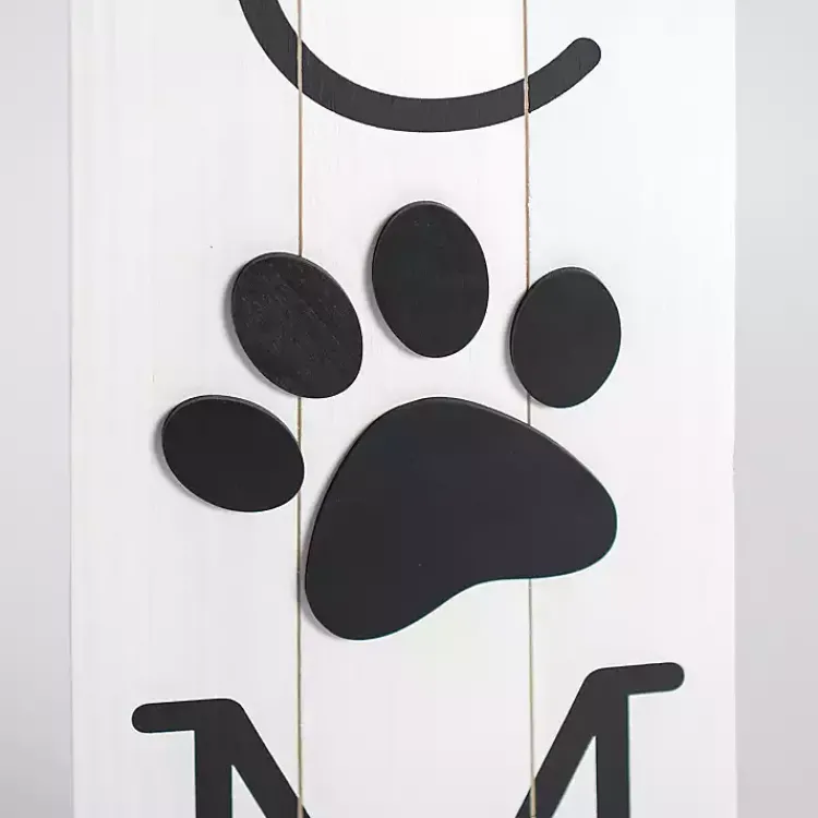 Kirklands Home White Welcome Paw Print Porch Board Online