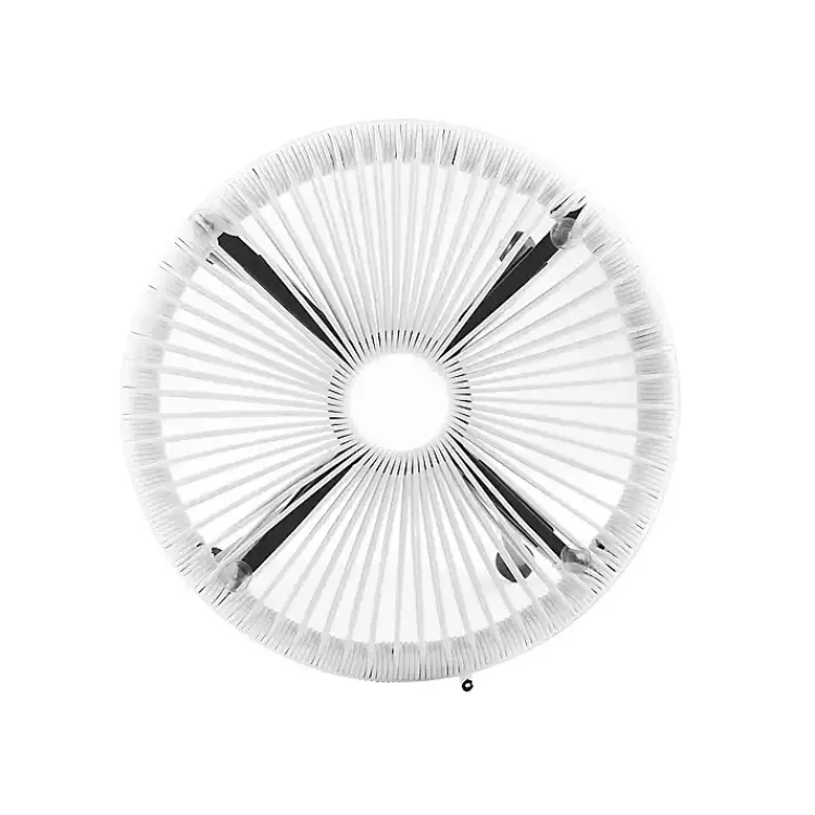 Kirklands Home Wicker and Glass Top Outdoor Side Table White Outlet