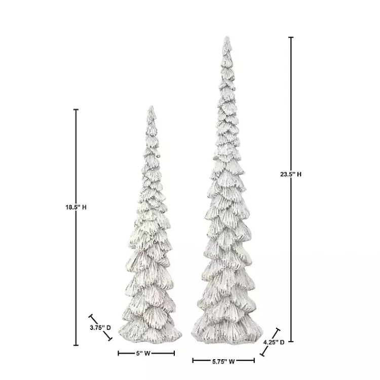 Christmas Decorations>Kirklands Home Winter Forest Trees, Set of 2 White