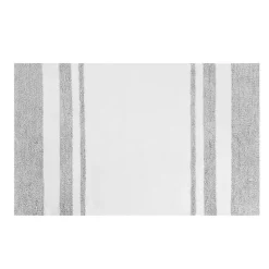 Kirklands Home White with Stripe Reversible Bath Mat, 30 in. Gray Hot