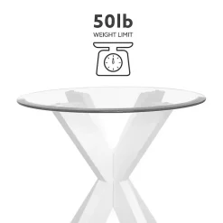 Kirklands Home Wood and Glass Top X-Base Accent Table White Online