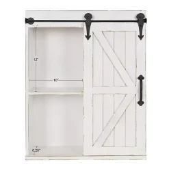Kirklands Home Wood Barn Door 5-Shelf Wall Cabinet White Online