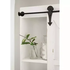 Kirklands Home Wood Barn Door 5-Shelf Wall Cabinet White Online