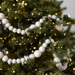 Christmas Tree Decorations>Kirklands Home Wood Beaded Garland White