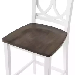 Kirklands Home White Wood Charlotte Counter Stools, Set of 2 Brown New