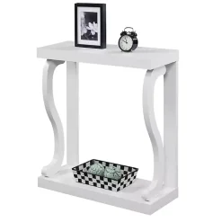 Kirklands Home Wood Curved Sides Console Table White New