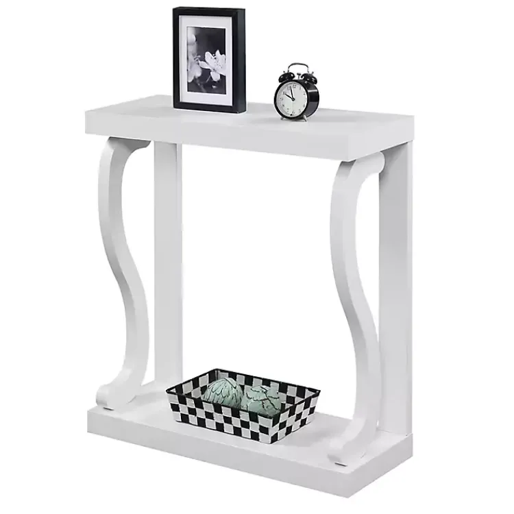 Kirklands Home Wood Curved Sides Console Table White New