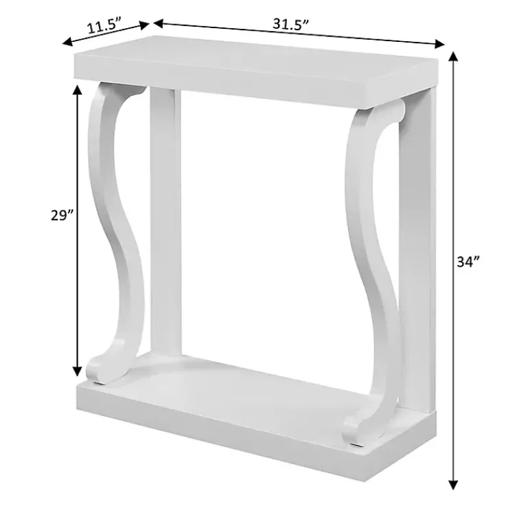 Kirklands Home Wood Curved Sides Console Table White New