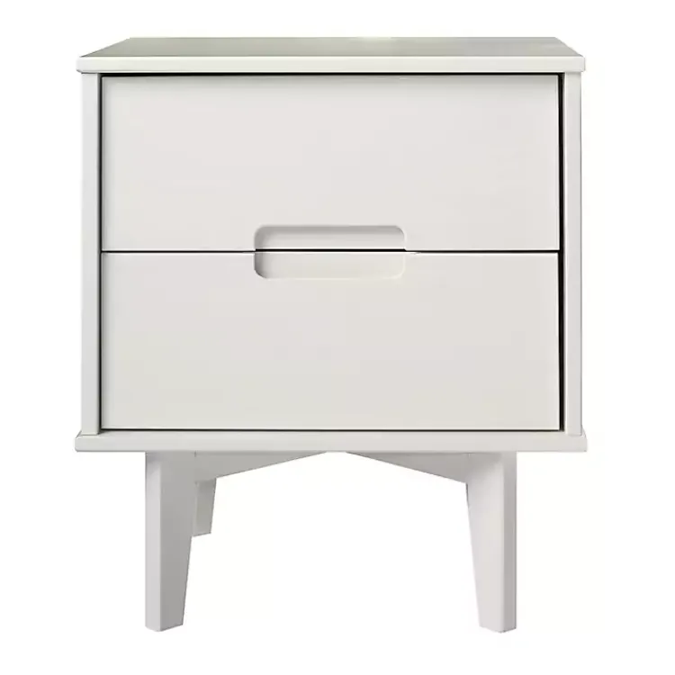 Kirklands Home Wood Cut-Out Handle Nightstand White Clearance