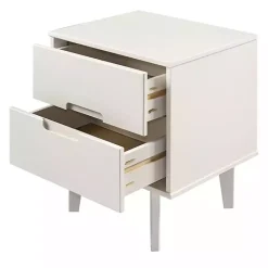 Kirklands Home Wood Cut-Out Handle Nightstand White Clearance