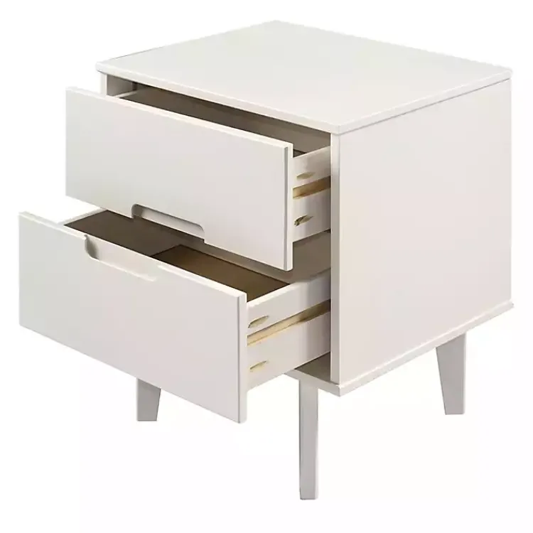Kirklands Home Wood Cut-Out Handle Nightstand White Clearance