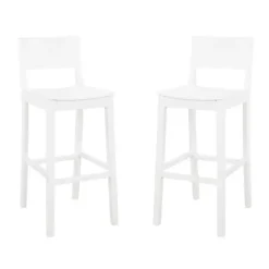 Kirklands Home Wood Devin Bar Stools, Set of 2 White