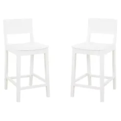 Kirklands Home Wood Devin Counter Stools, Set of 2 White Sale