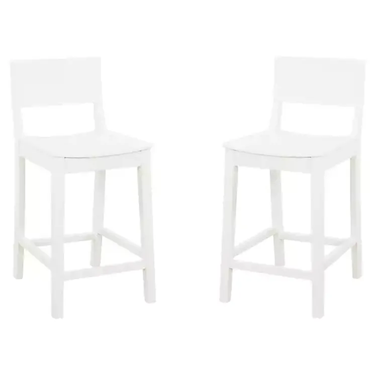 Kirklands Home Wood Devin Counter Stools, Set of 2 White Sale