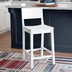 Kirklands Home Wood Devin Counter Stools, Set of 2 White Sale