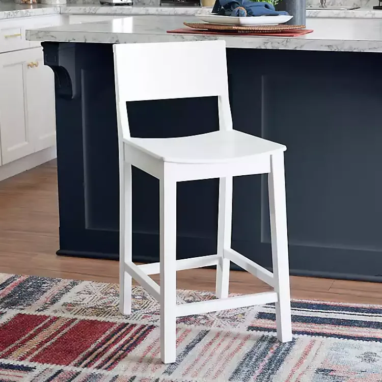 Kirklands Home Wood Devin Counter Stools, Set of 2 White Sale