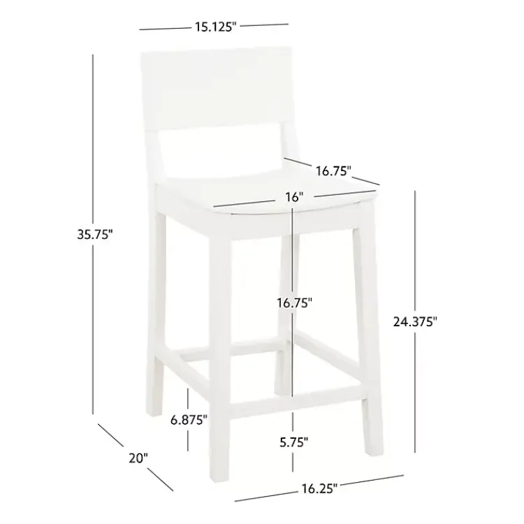 Kirklands Home Wood Devin Counter Stools, Set of 2 White Sale