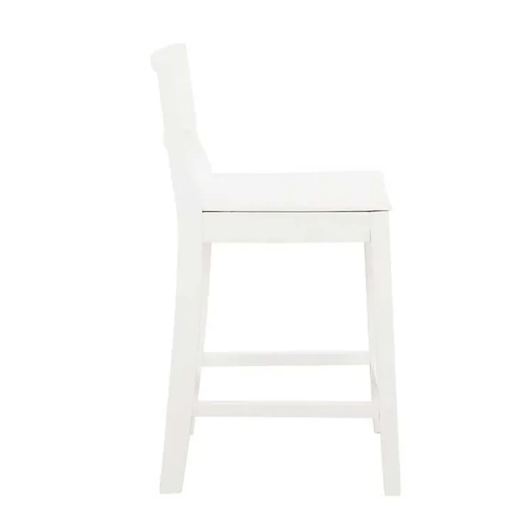 Kirklands Home Wood Devin Counter Stools, Set of 2 White Sale