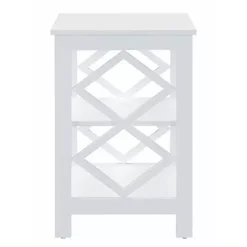 Kirklands Home Wood Diamond 2-Tier Accent Table White Sale