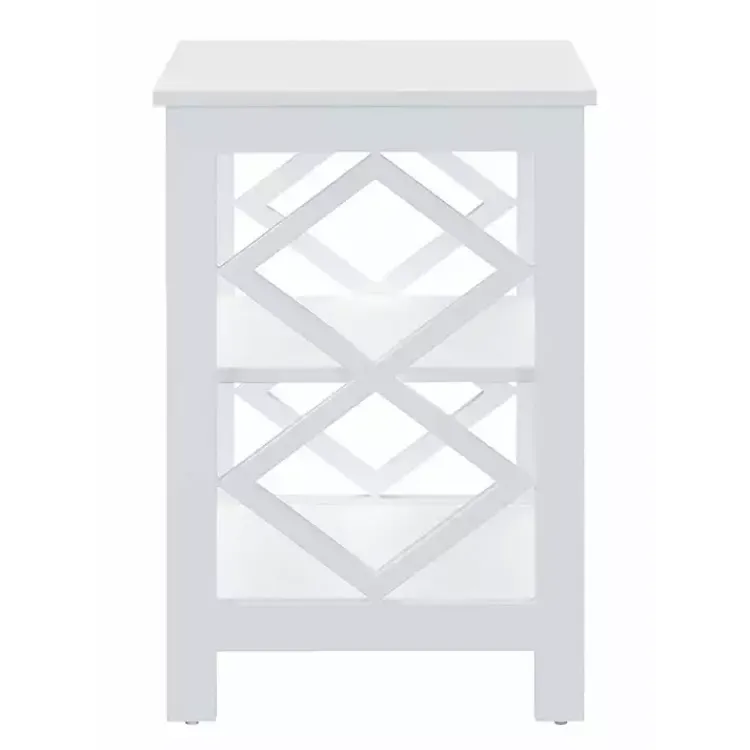 Kirklands Home Wood Diamond 2-Tier Accent Table White Sale
