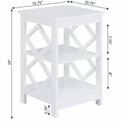 Kirklands Home Wood Diamond 2-Tier Accent Table White Sale