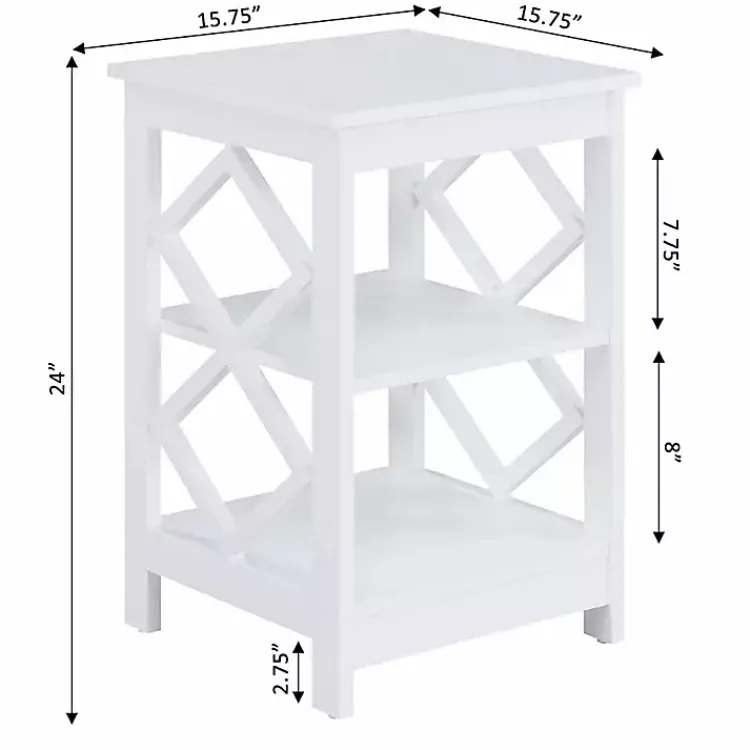 Kirklands Home Wood Diamond 2-Tier Accent Table White Sale