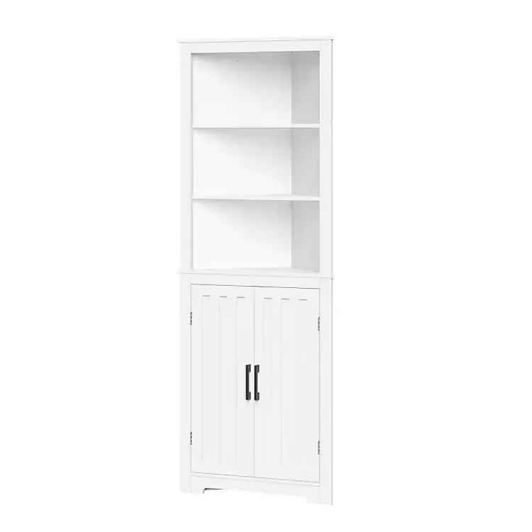 Kirklands Home Wood 2-Door Corner Storage Cabinet White Clearance