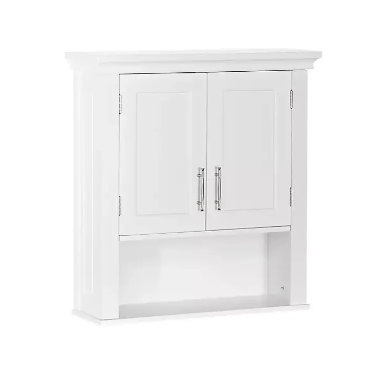 Kirklands Home Wood 2-Door Open Shelf Wall Cabinet White Sale