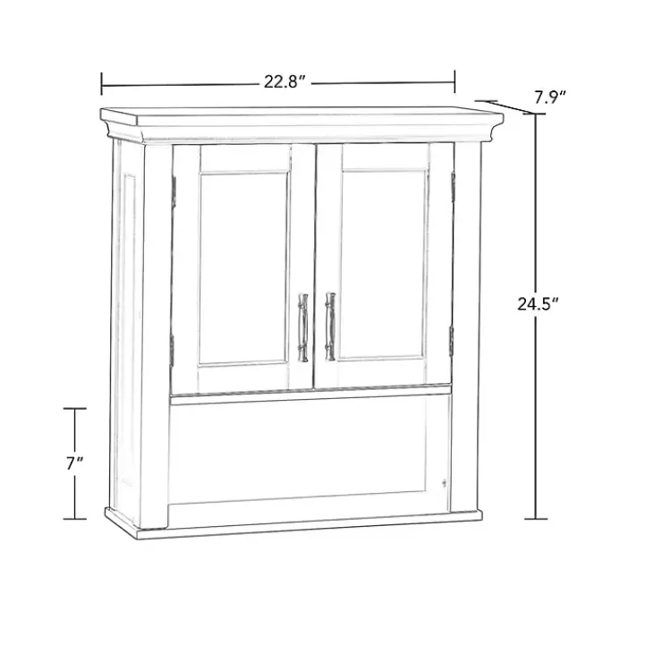 Kirklands Home Wood 2-Door Open Shelf Wall Cabinet White Sale