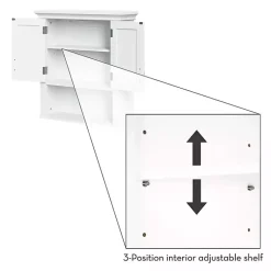 Kirklands Home Wood 2-Door Open Shelf Wall Cabinet White Sale