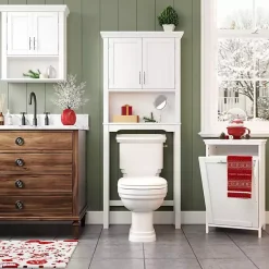 Kirklands Home Wood 2-Door Open Shelf Wall Cabinet White Sale