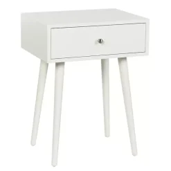 Kirklands Home Wood 1-Drawer Arthur Accent Table White Clearance