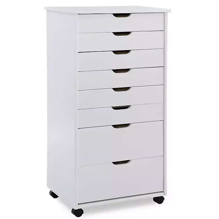 Kirklands Home Wood 8-Drawer Cary Storage Cart White Best