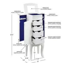 Kirklands Home Wood 4-Drawer Elena Jewelry Armoire White Clearance
