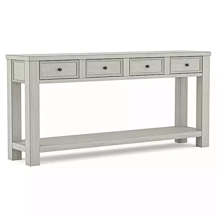 Kirklands Home Wood 4-Drawer Farmhouse Console Table White Hot