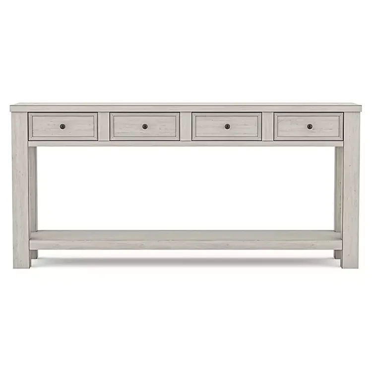 Kirklands Home Wood 4-Drawer Farmhouse Console Table White Hot