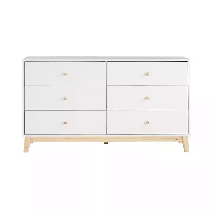 Kirklands Home Wood 6-Drawer Footed Dresser White Sale