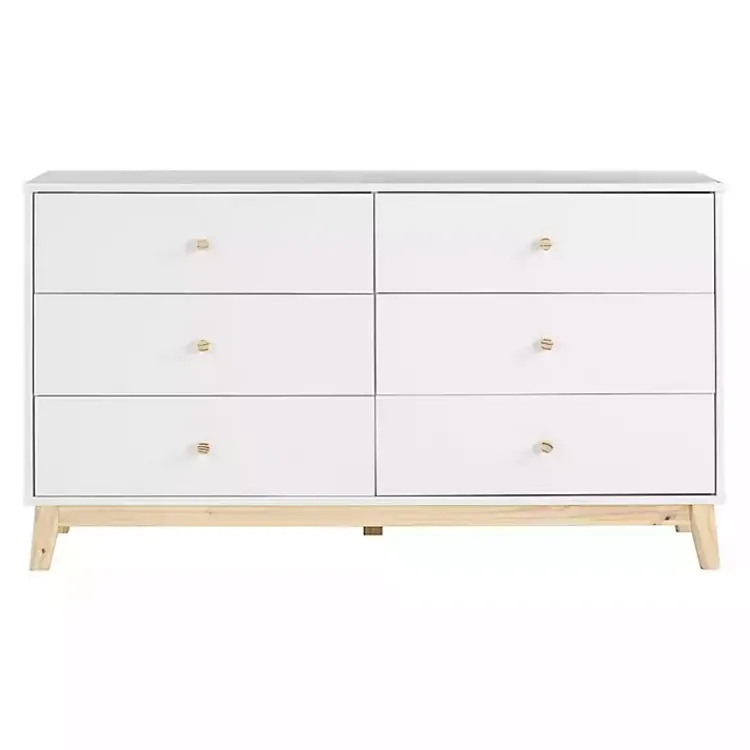 Kirklands Home Wood 6-Drawer Footed Dresser White Sale