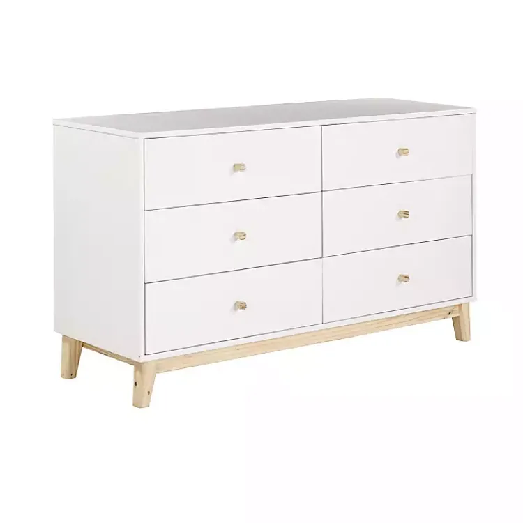 Kirklands Home Wood 6-Drawer Footed Dresser White Sale