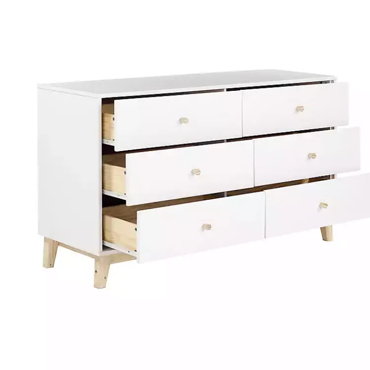 Kirklands Home Wood 6-Drawer Footed Dresser White Sale