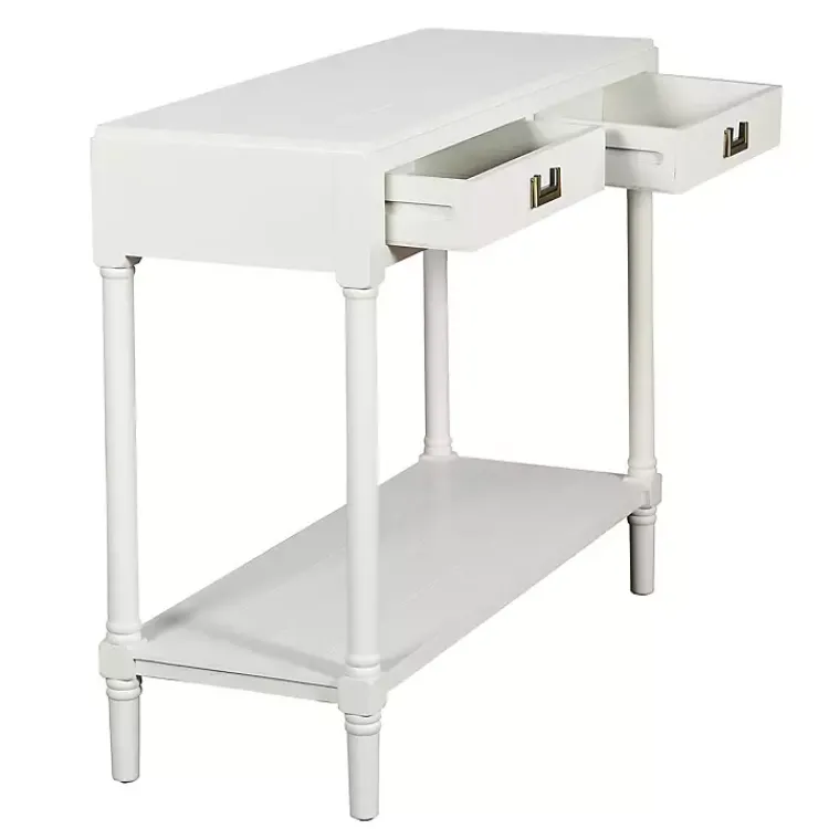 Kirklands Home Wood 2-Drawer Layla Console Table White