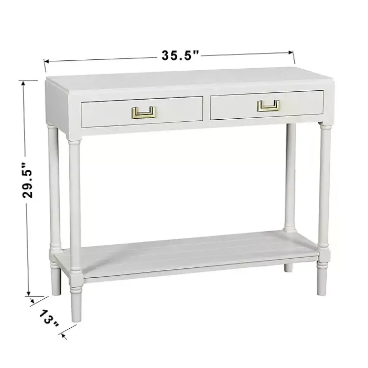 Kirklands Home Wood 2-Drawer Layla Console Table White