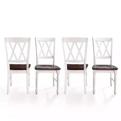 Kirklands Home Wood Farmhouse Dining Chairs, Set of 4 White Online