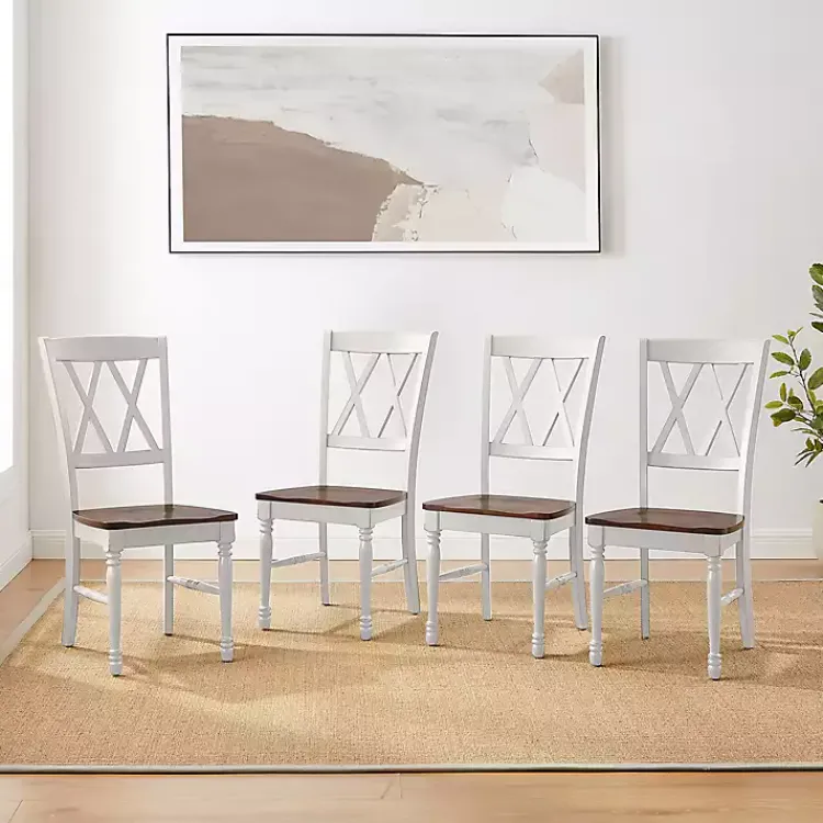 Kirklands Home Wood Farmhouse Dining Chairs, Set of 4 White Online