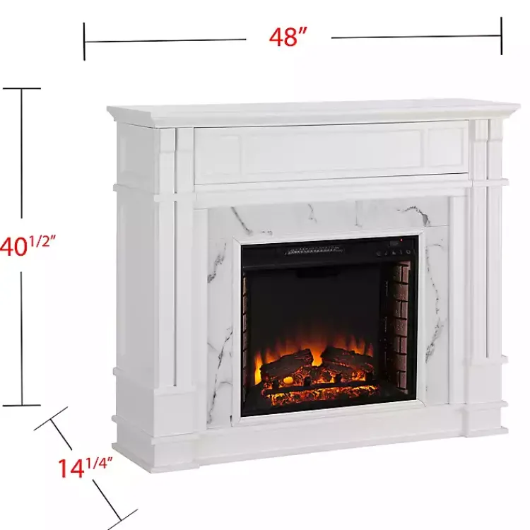Kirklands Home Wood Faux Marble LED Media Fireplace White Online