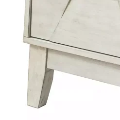 Kirklands Home Wood Geometric 4-Door Cabinet White Hot