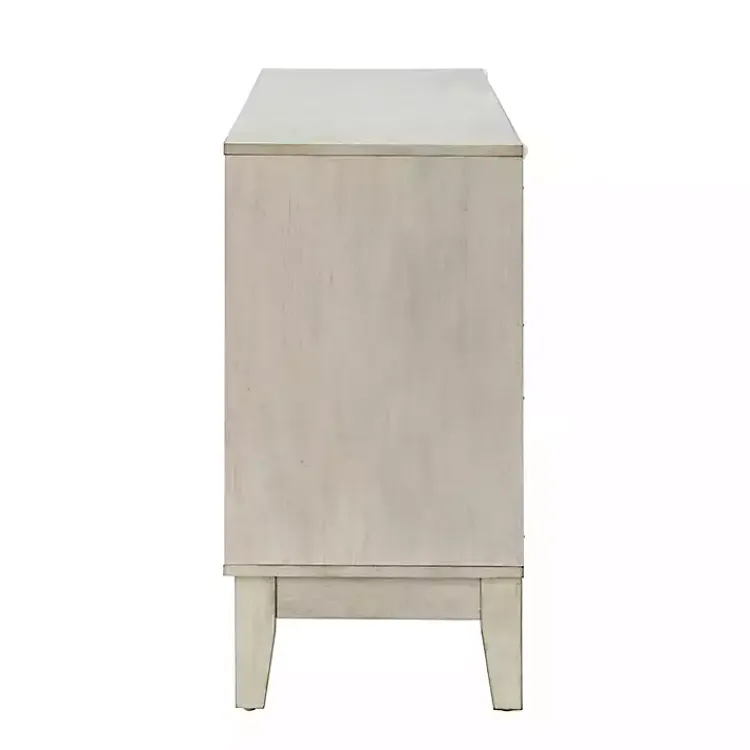 Kirklands Home Wood Geometric 4-Door Cabinet White Hot